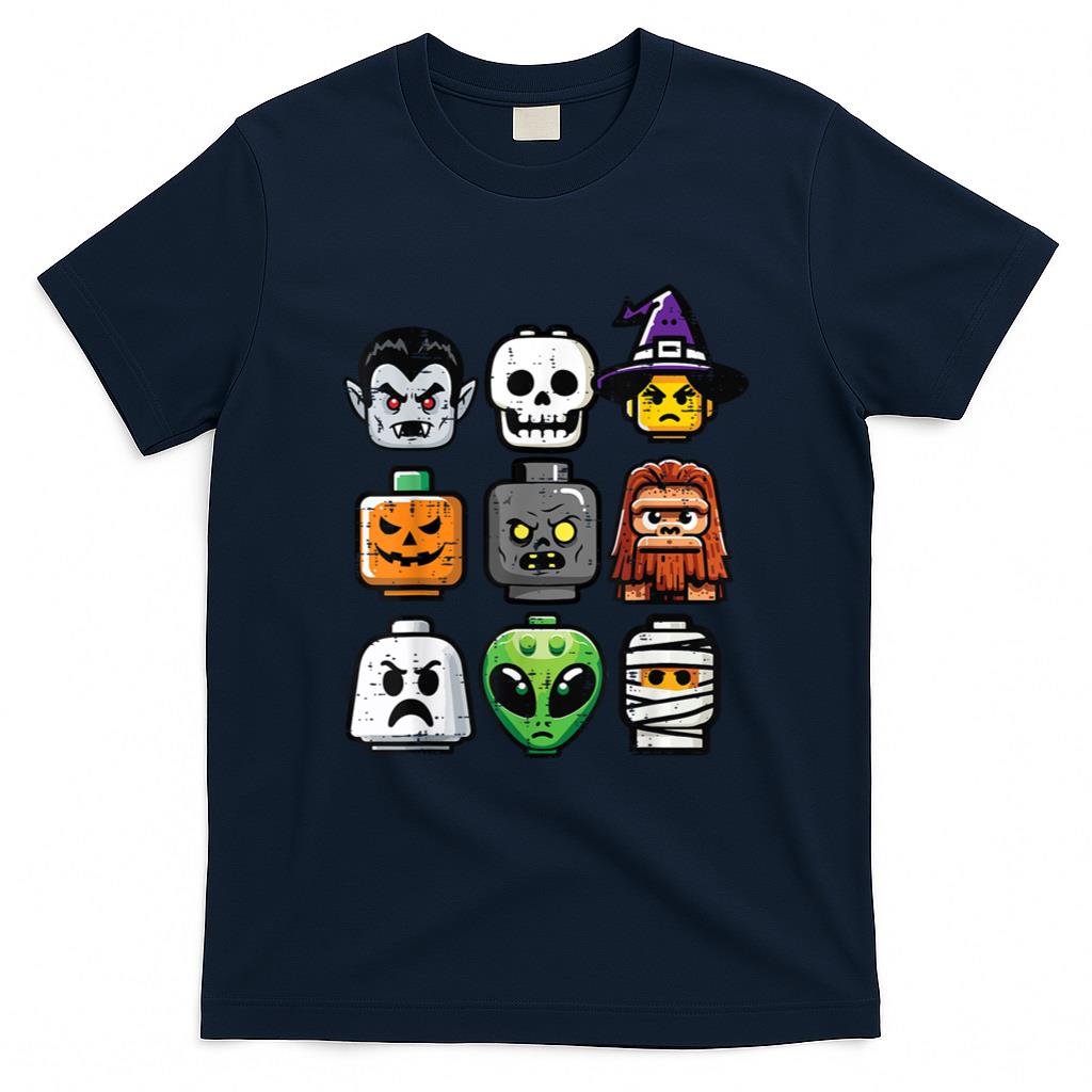 Halloween Shirt - Halloween Brick Pumpkin Ghost Heads Costume Boys Kids Men T-Shirt