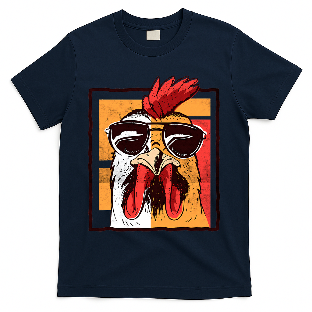 Retro Vintage Chicken Cool Rooster Wearing Sunglasses T-Shirt