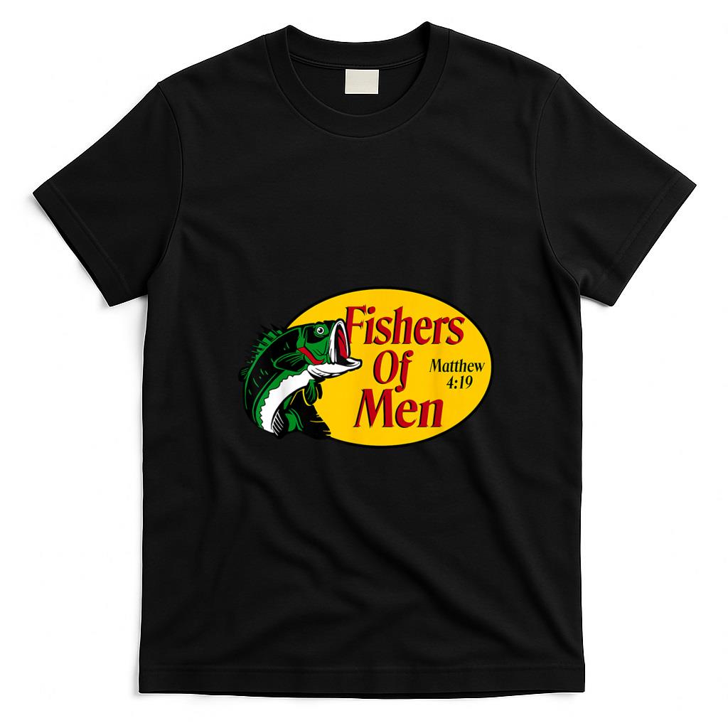 Funny Tees - Fishers of Men Matthew 4-19 Bible Christian Fishing Lovers T-Shirt