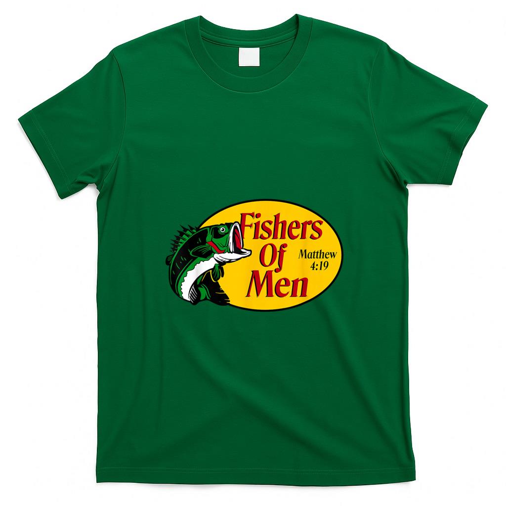 Funny Tees - Fishers of Men Matthew 4-19 Bible Christian Fishing Lovers T-Shirt