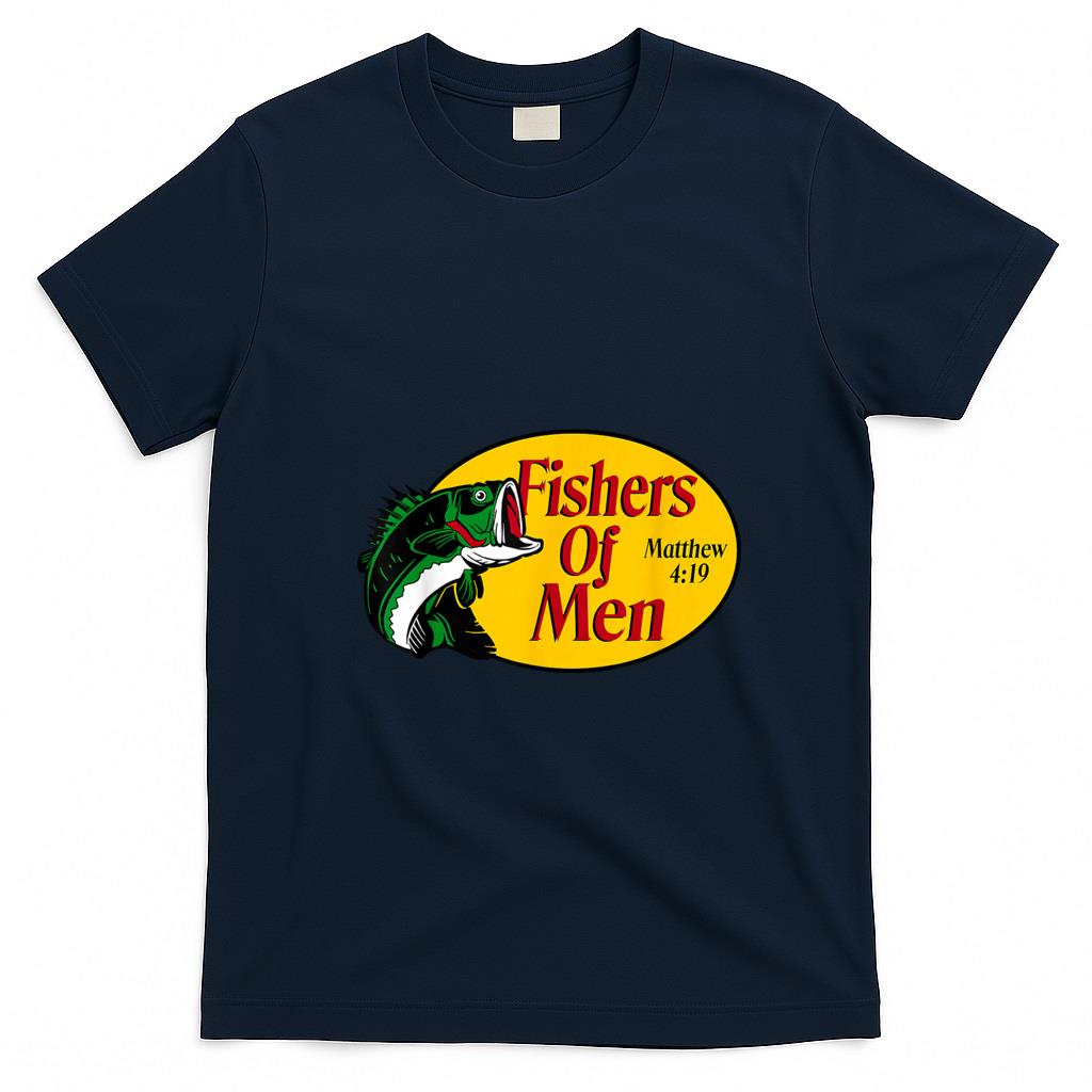 Funny Tees - Fishers of Men Matthew 4-19 Bible Christian Fishing Lovers T-Shirt