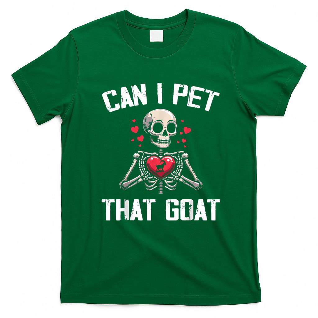 Pet Mom Halloween Shirt - Can I Pet That Goat  Goat Mom Tee For Men Women  Halloween T-Shirt
