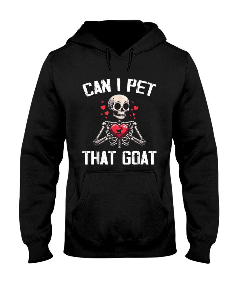 Pet Mom Halloween Shirt - Can I Pet That Goat  Goat Mom Tee For Men Women  Halloween T-Shirt