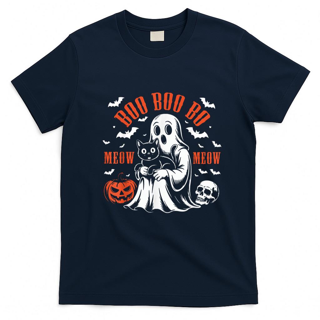 Pet Mom Halloween Shirt - Meow Black Cat Halloween Costume Skeleton Fur Dad Pet Mom T-Shirt
