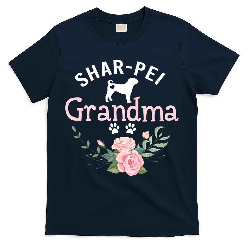 Shar Pei Grandma Funny Gift Mom Cute Dog Lover Christmas Gift T-Shirt