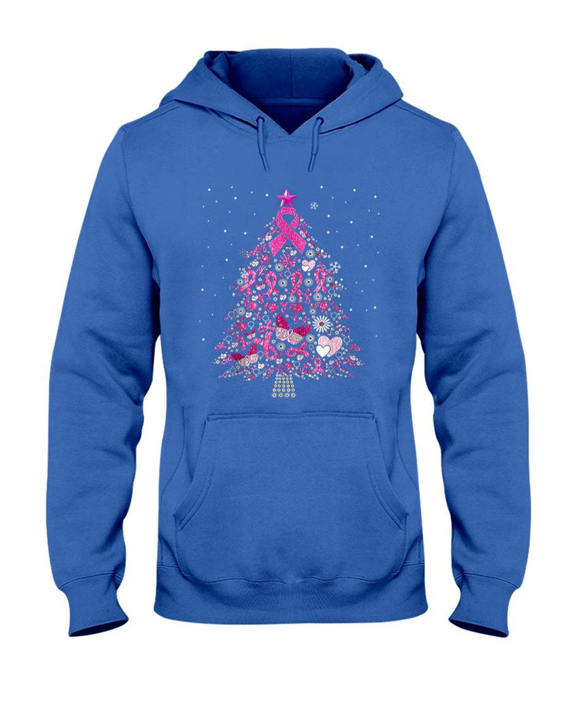 Breast Cancer Christmas Tree Snowflakes Ornament Decoration T-Shirt