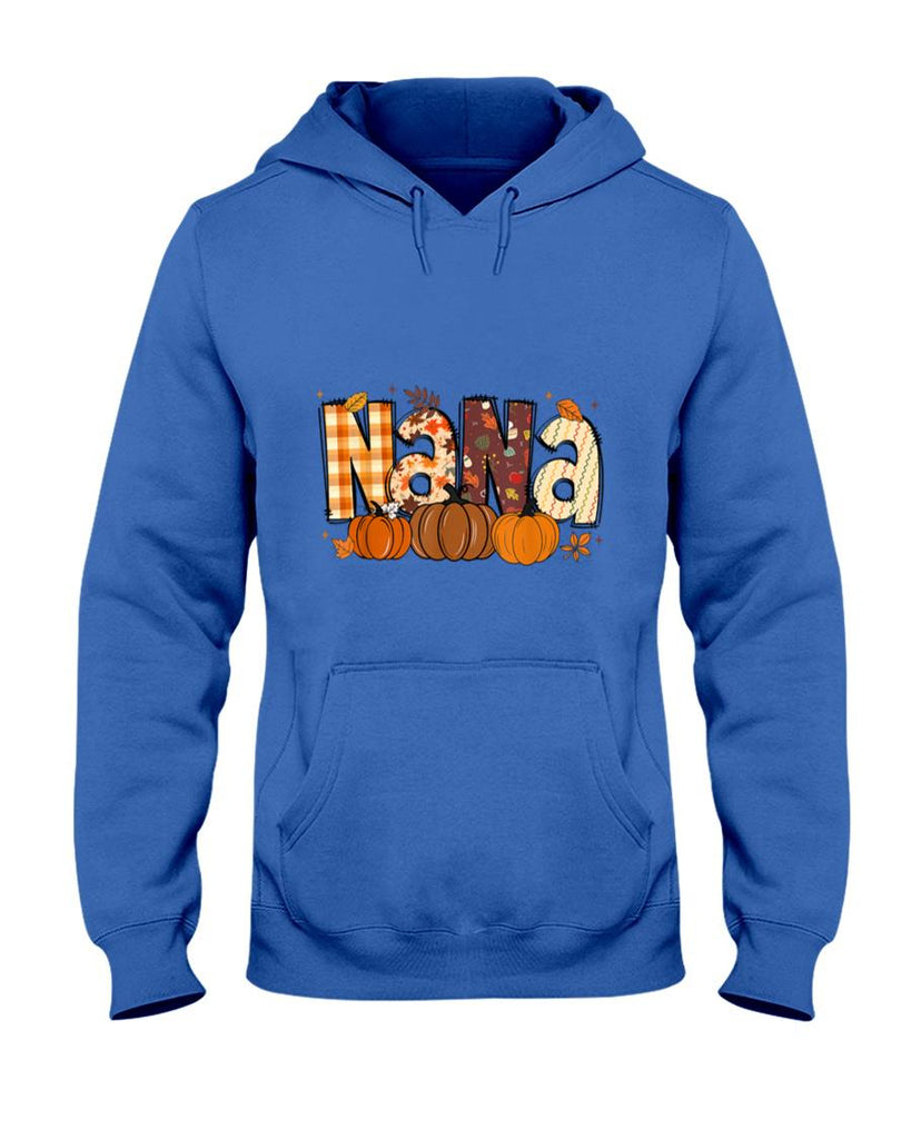 Retro Nana Pumpkin Fall Leaves Grandma Fall Thanksgiving T-Shirt