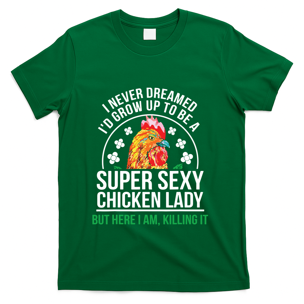Funny Crazy Chicken Farmer Lady Women T-Shirt