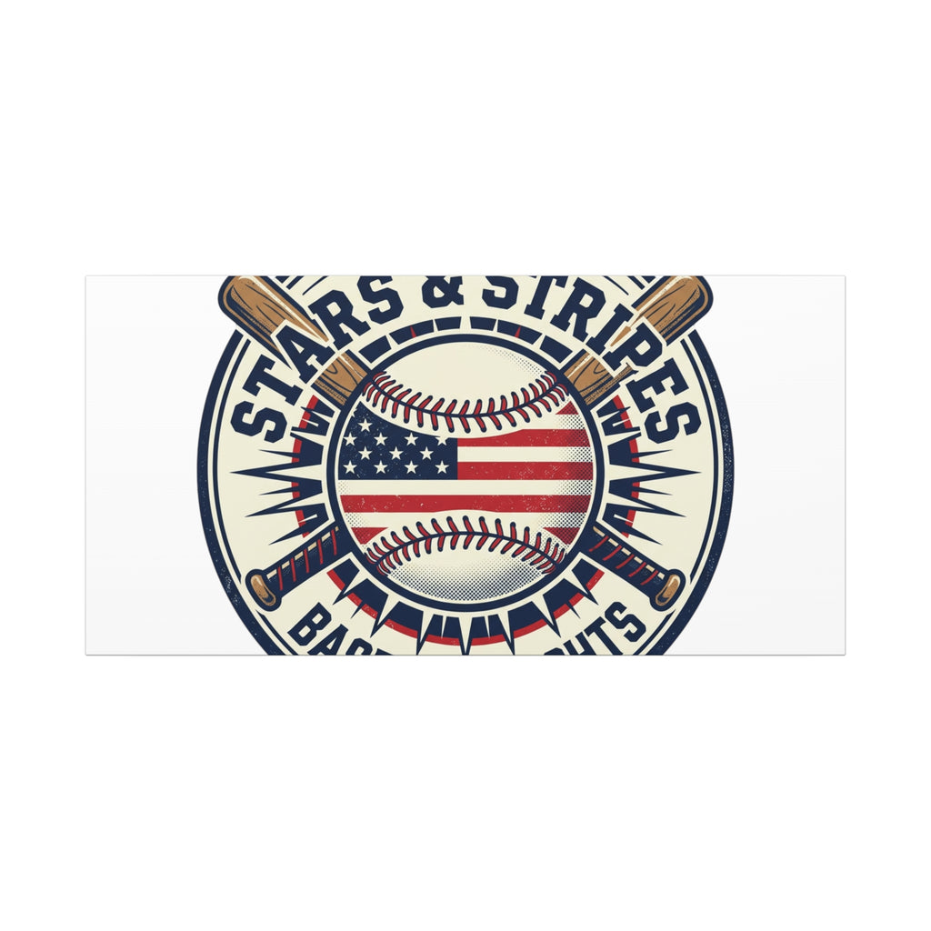 Stars & Stripes Baseball Nights Canvas | Patriotic Baseball Wall Art
