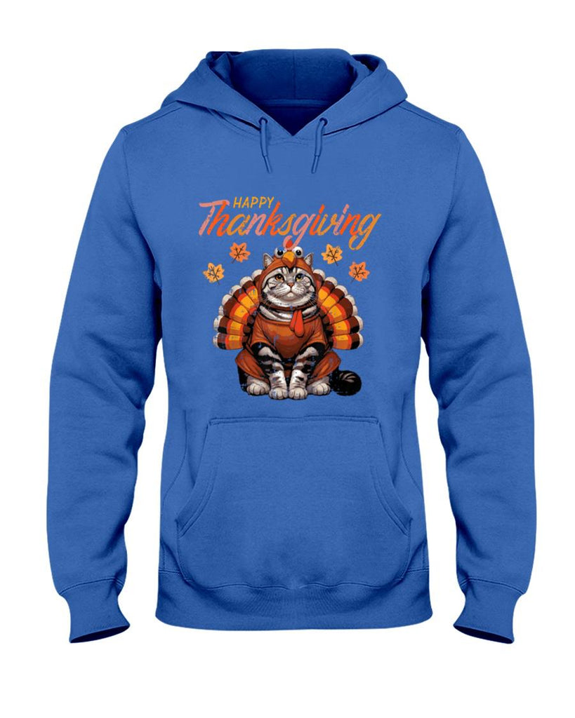 Happy Thanksgiving Cat Turkey Day Fall Women Girls Kids Men T-Shirt