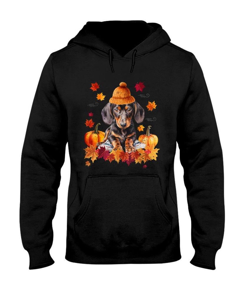 Dachshund Hello Autumn Leaf Fall For Dog Lover Men Women Girls Kids T-Shirt