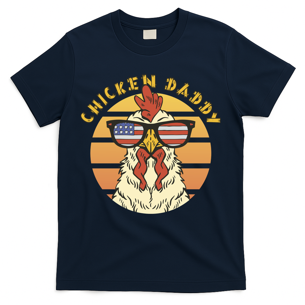 Chicken Daddy American Flag Funny T-Shirt
