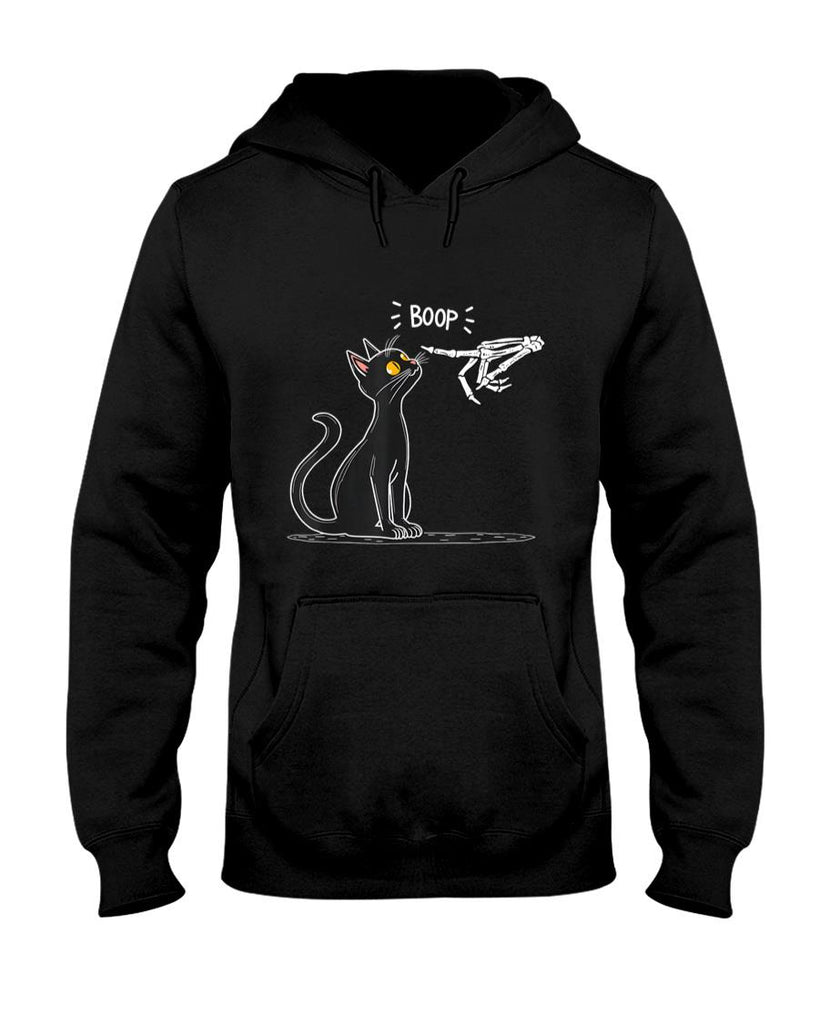 Pet Mom Halloween Shirt - Black Cat Skeleton Hand Boop Halloween T-Shirt