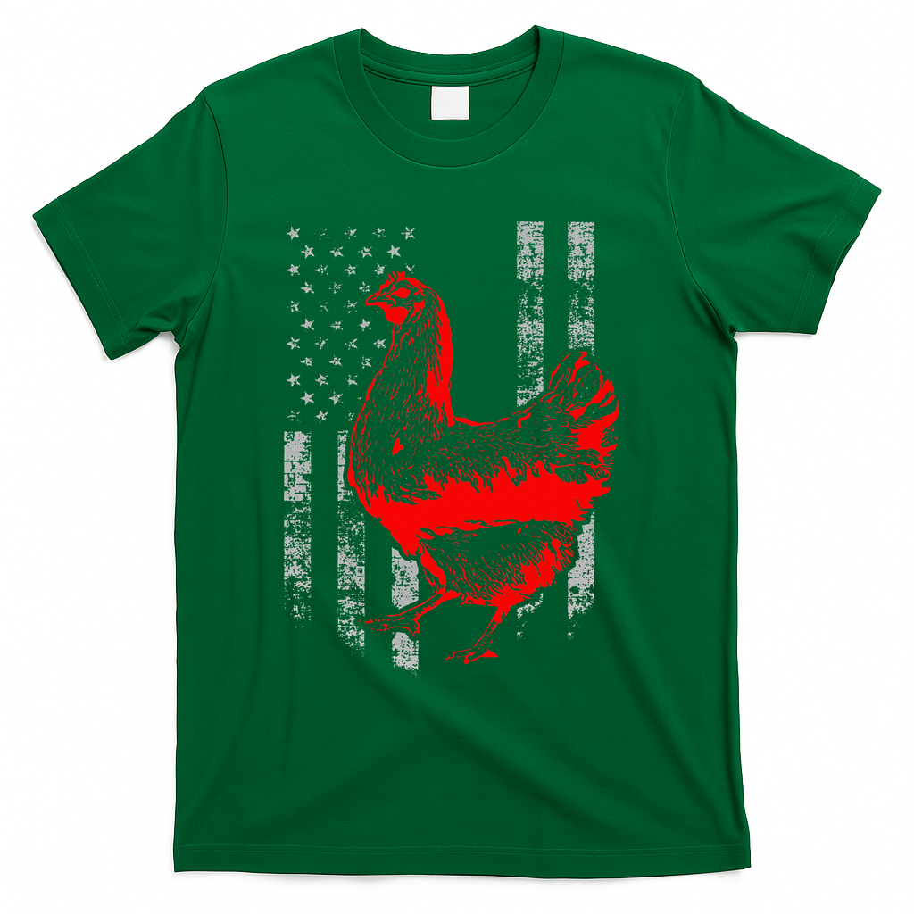 Chicken Farmer Cool Chicken Flag T-Shirt