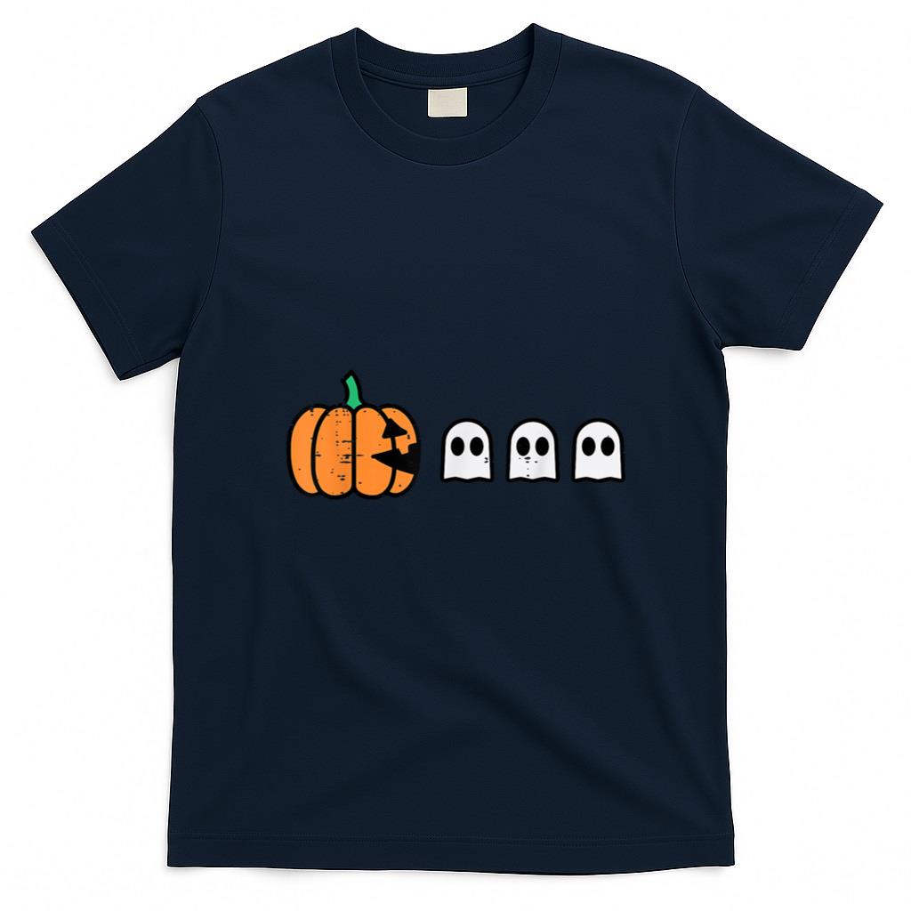 Halloween Shirt - Halloween Gamer Pumpkin Eating Ghost Costume Men Boys Kids T-Shirt
