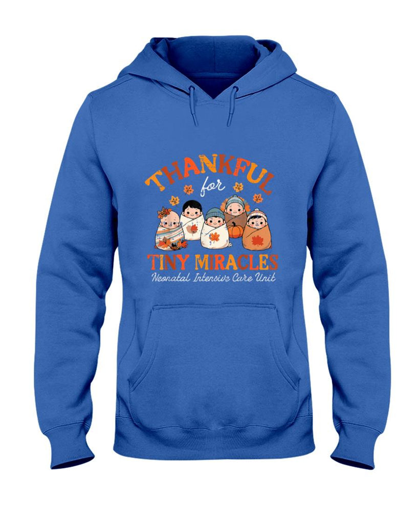 Thanksgiving Nicu Nurse Thankful Tiny Miracles Scrub Top Men T-Shirt