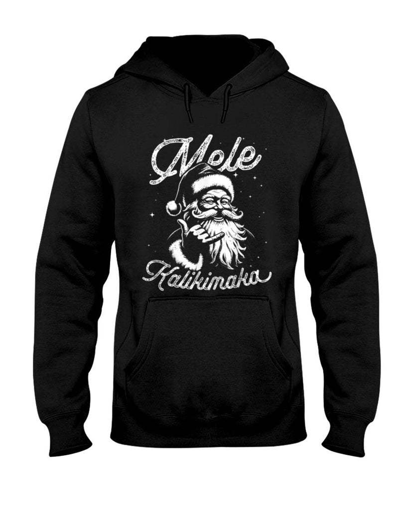 Retro Christmas Surf Mele Kalikimaka Santa Shaka Hawaii T-Shirt