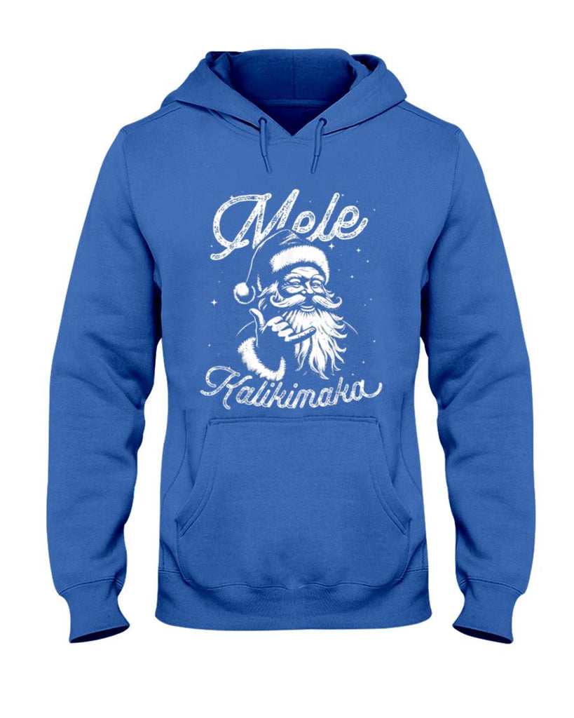 Retro Christmas Surf Mele Kalikimaka Santa Shaka Hawaii T-Shirt