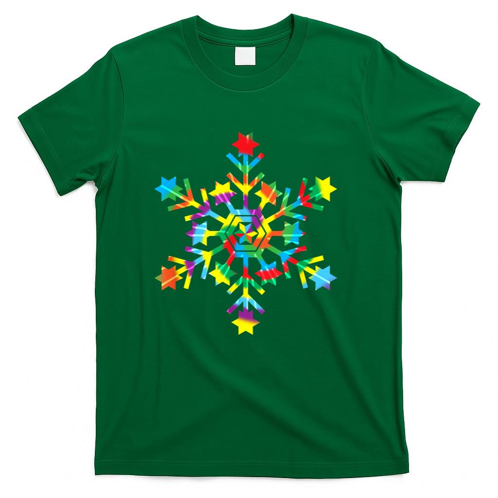 Tie Dye Snowflake Retro Hippie Christmas Holiday Xmas Gift T-Shirt
