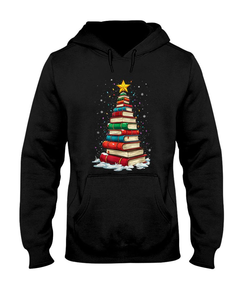 Book Christmas Tree Book Lover Teacher Librarian T-Shirt