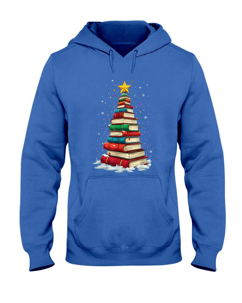 Book Christmas Tree Book Lover Teacher Librarian T-Shirt
