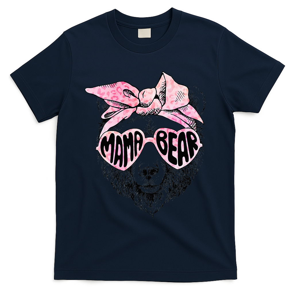 Mama Bear Face Sunglasses Grandma Mom Mommy Mother's Day T-Shirt