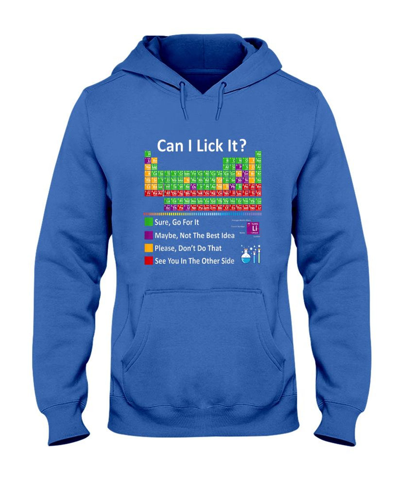 Funny Tees - Can I Lick It Periodic Table Chart Science Teacher Cool meme T-Shirt