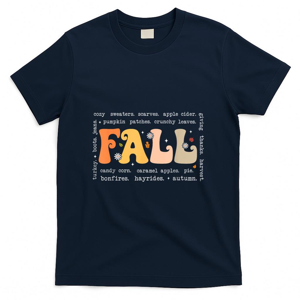 Fall Words Hello Fall Autumn Thanksgiving Pumpkin Season T-Shirt