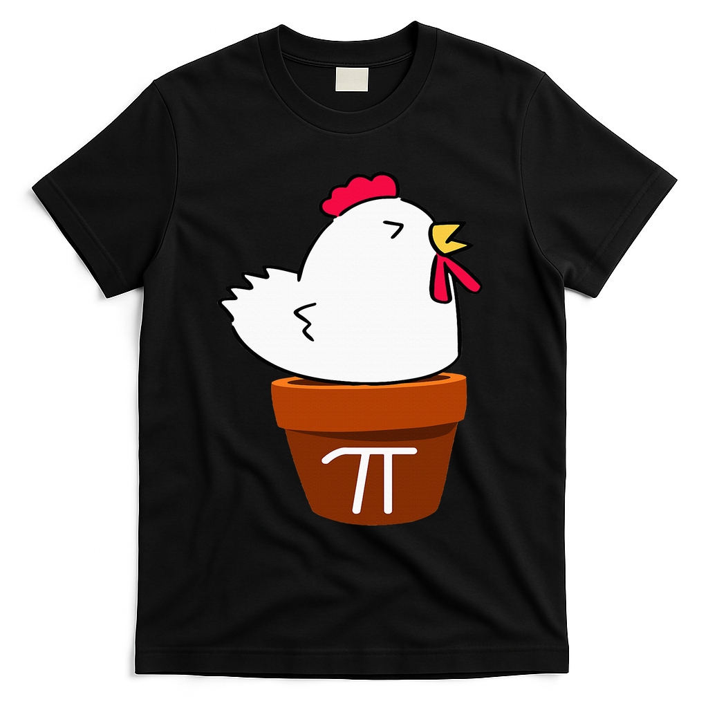 Cute Chicken Pot Pie Funny Math Pun Pi Symbol T-Shirt