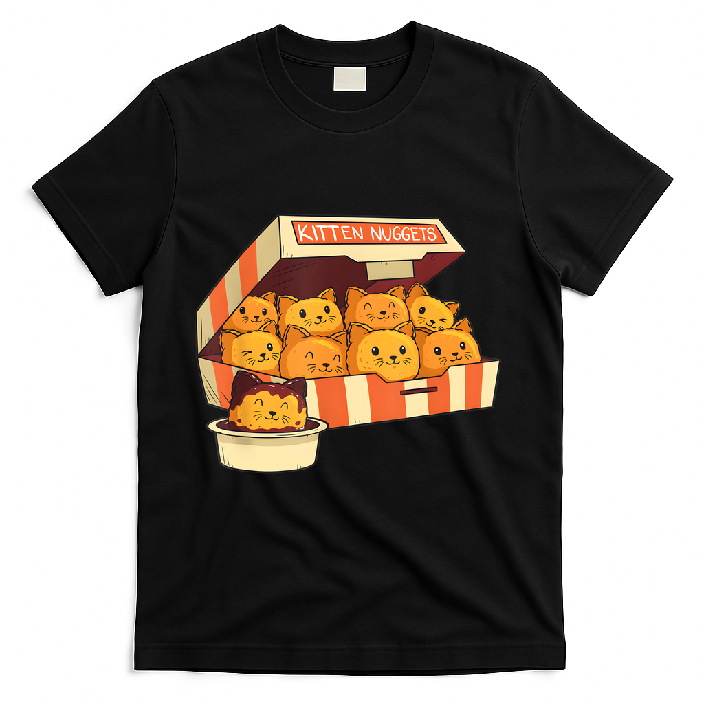 Kitten Nuggets Funny Cats And Chicken Nuggets Lover Funny Cat T-Shirt