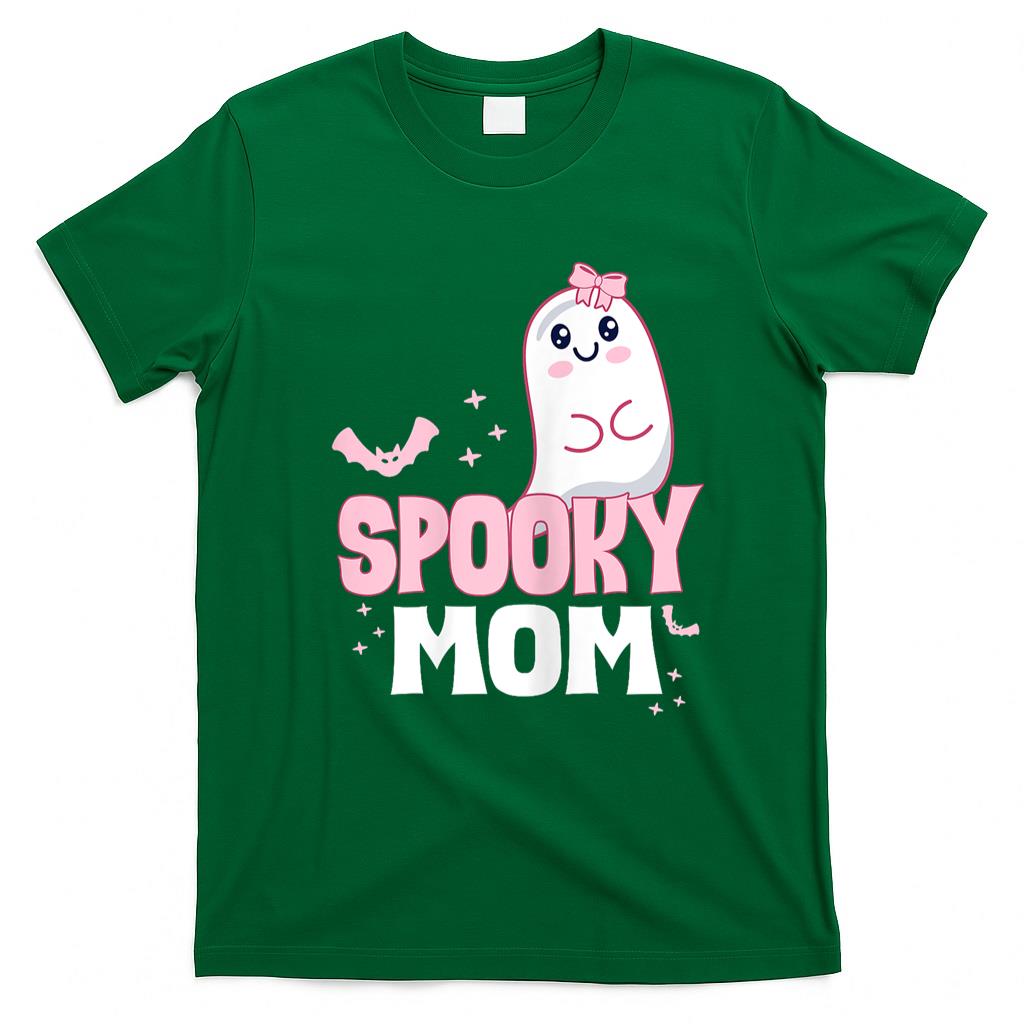 Pet Mom Halloween Shirt - Spooky Mom Family Cute Pink White Ghost Boo Halloween T-Shirt