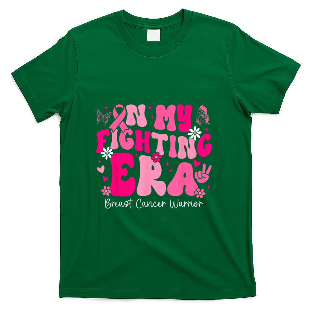 In My Fighting Era Breast Cancer Awareness Warrior Groovy T-Shirt