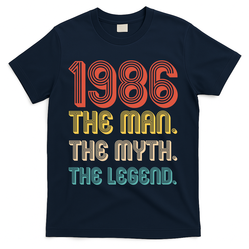 40th Birthday 1986 The Man Myth The Legend T-Shirt - Navy