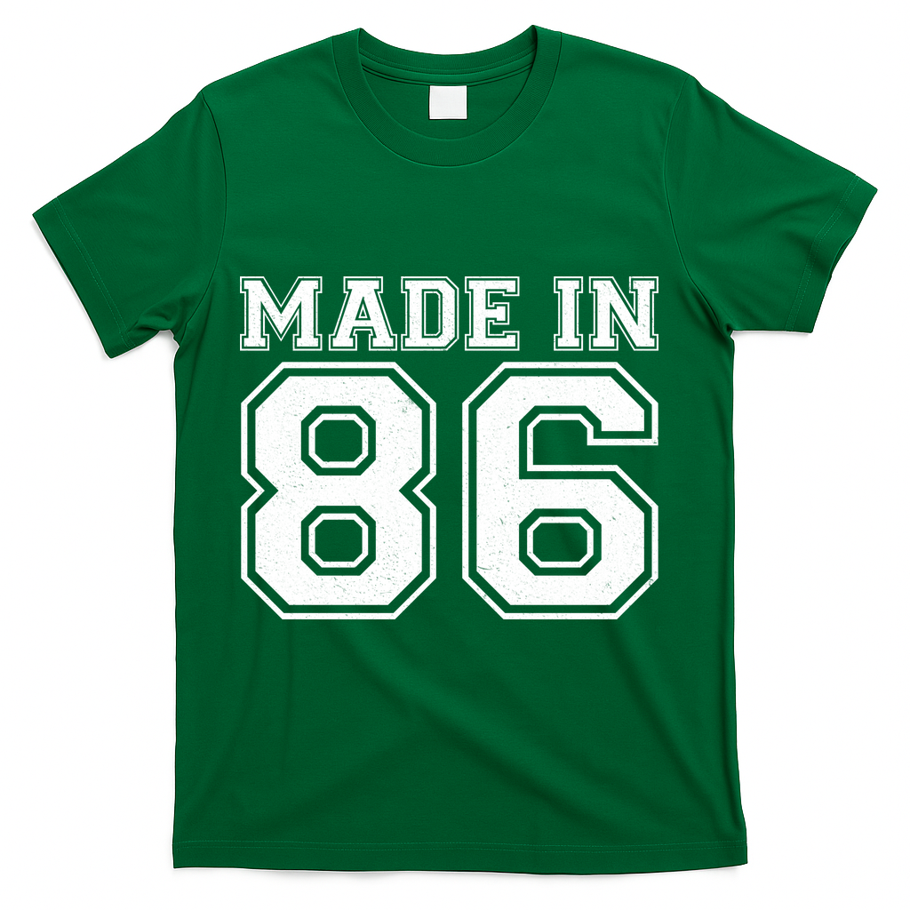 40 Birthday Made In 1986 Sports Jersey T-Shirt - Green