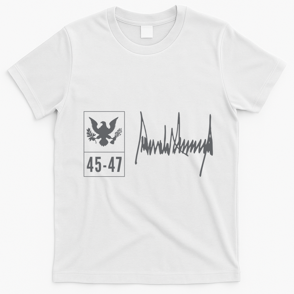 45-47 Number 45 Jersey 47th Anniversary 4th July Flag Grunge T-Shirt - White