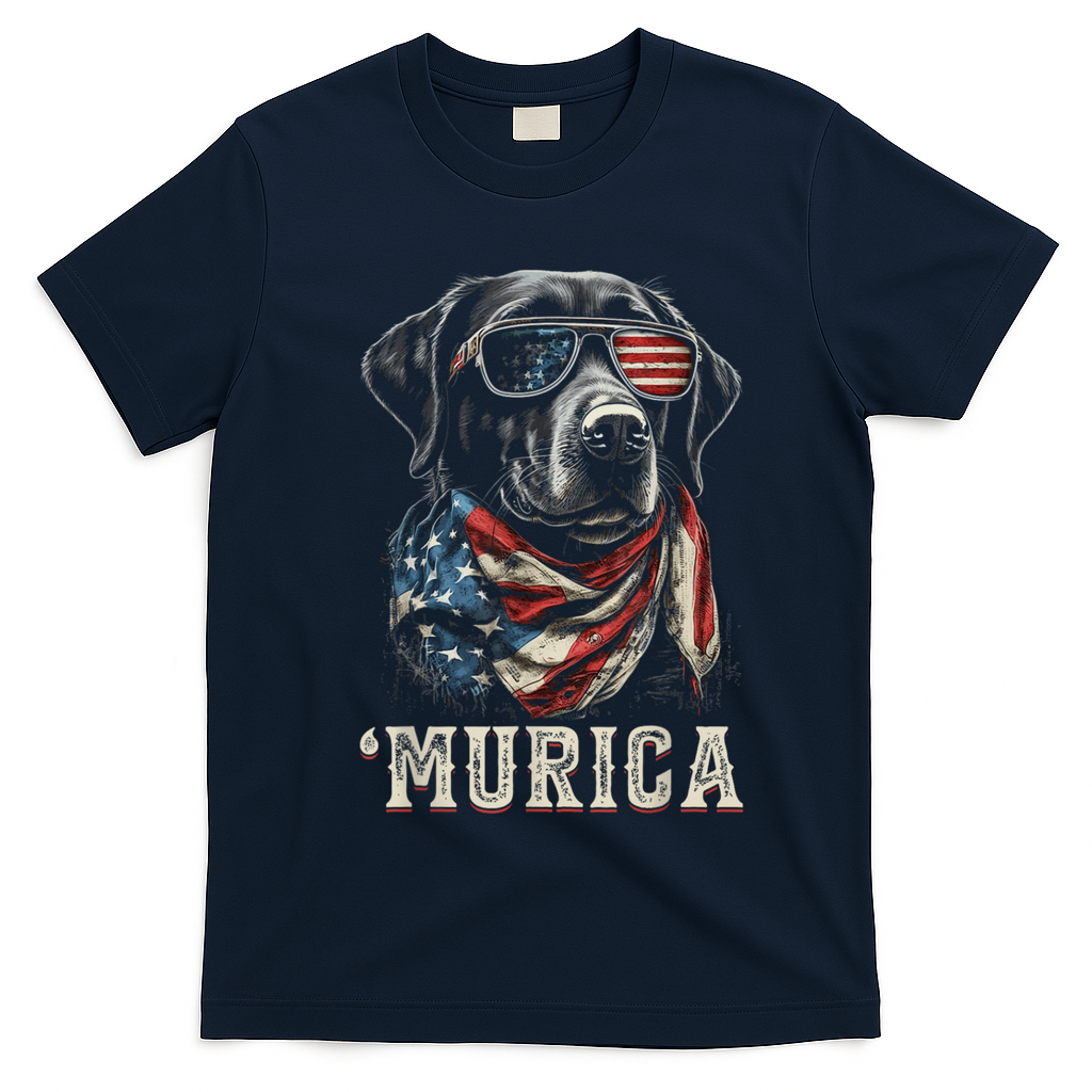 4th Of July Bald Eagle Mullet Murica Usa Dog Usa Merica T-Shirt - Navy Blue