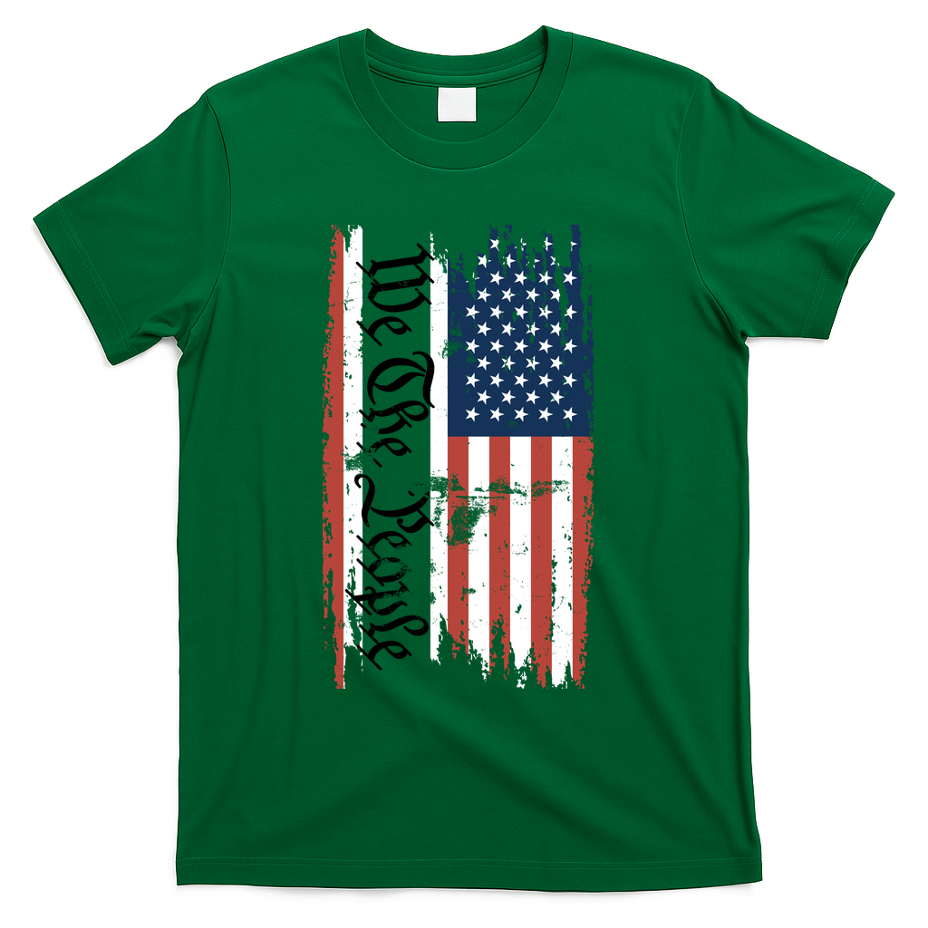 4th Of July American Flag Patriotic We The People T-Shirt - Green
