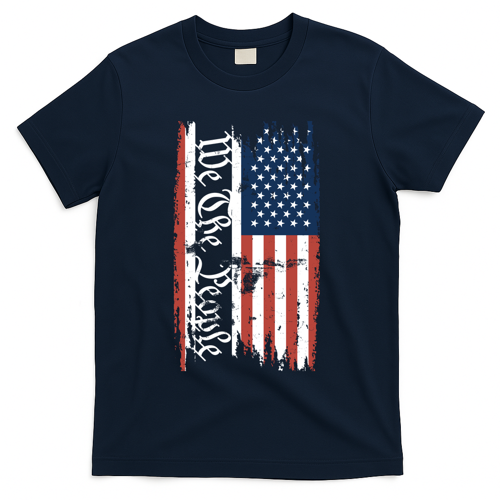 4th Of July American Flag Patriotic We The People T-Shirt - Navy