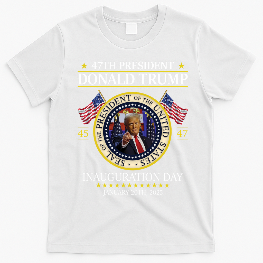 47th President Donald Trump Inauguration Day 2025 Design T-Shirt - White