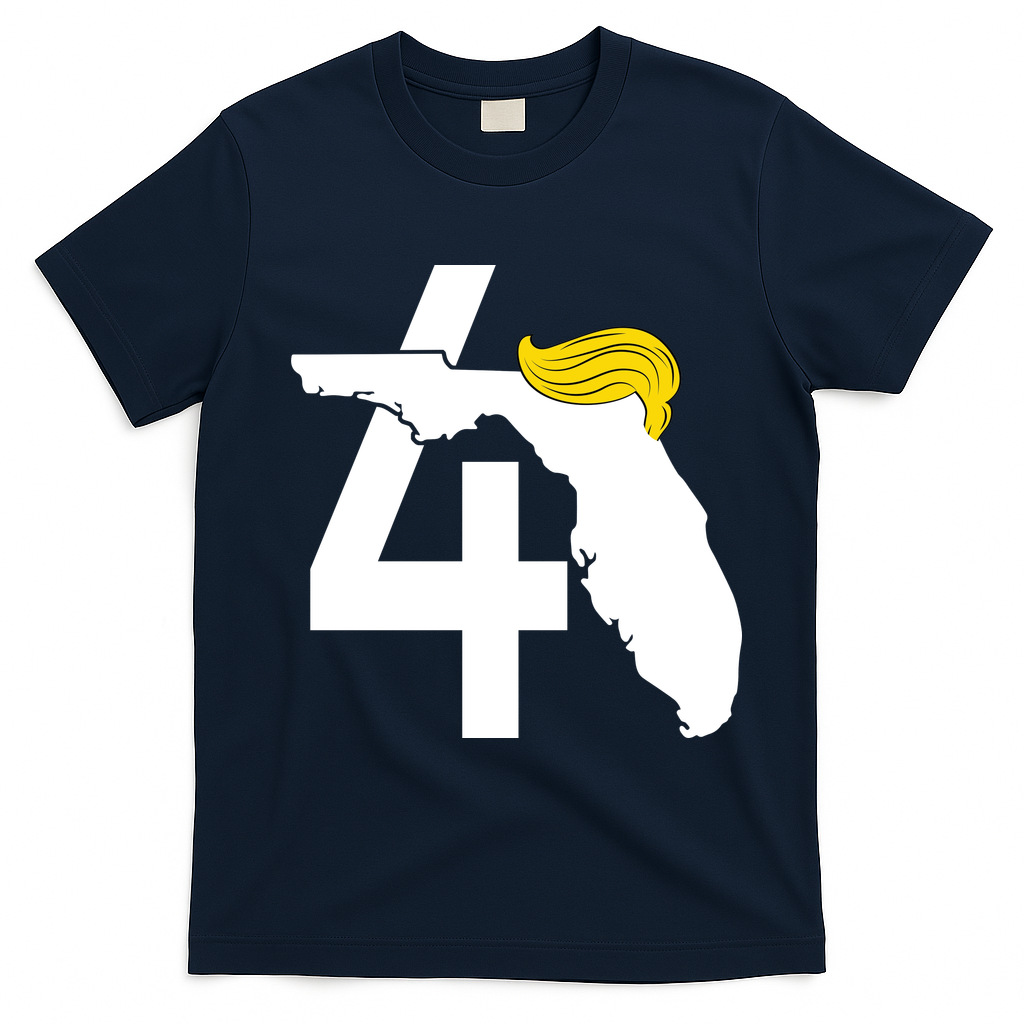 47th President Donald Trump Florida State T-Shirt - Navy Blue