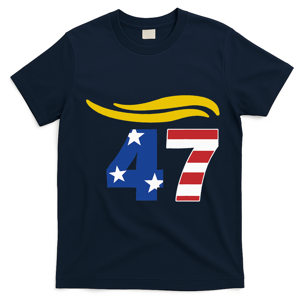 47 Trump Hair T-Shirt - Navy Blue