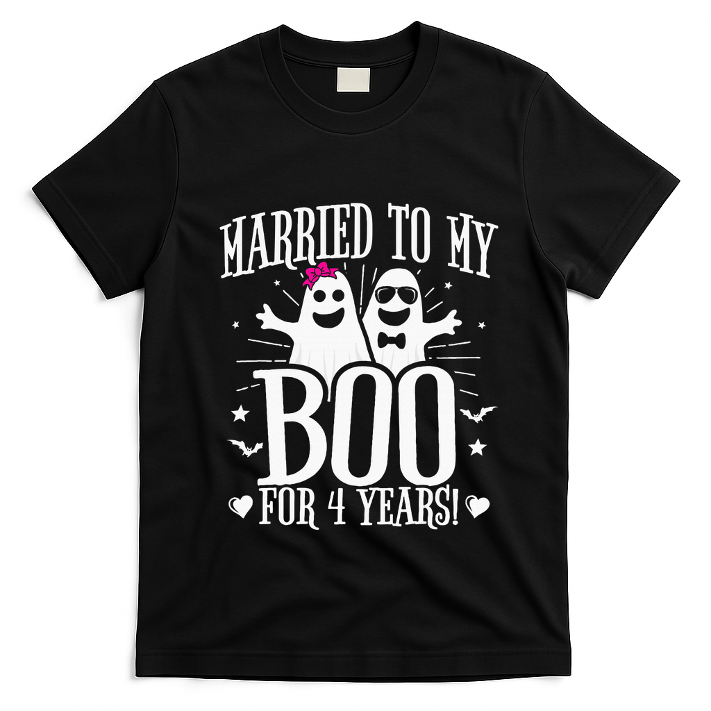 4th Wedding Anniversary October 4th Anniversary T-Shirt - Black