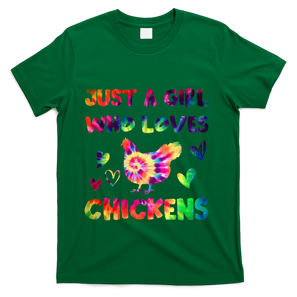Just A Girl Who Loves Chickens Girl Farmer (3) T-Shirt