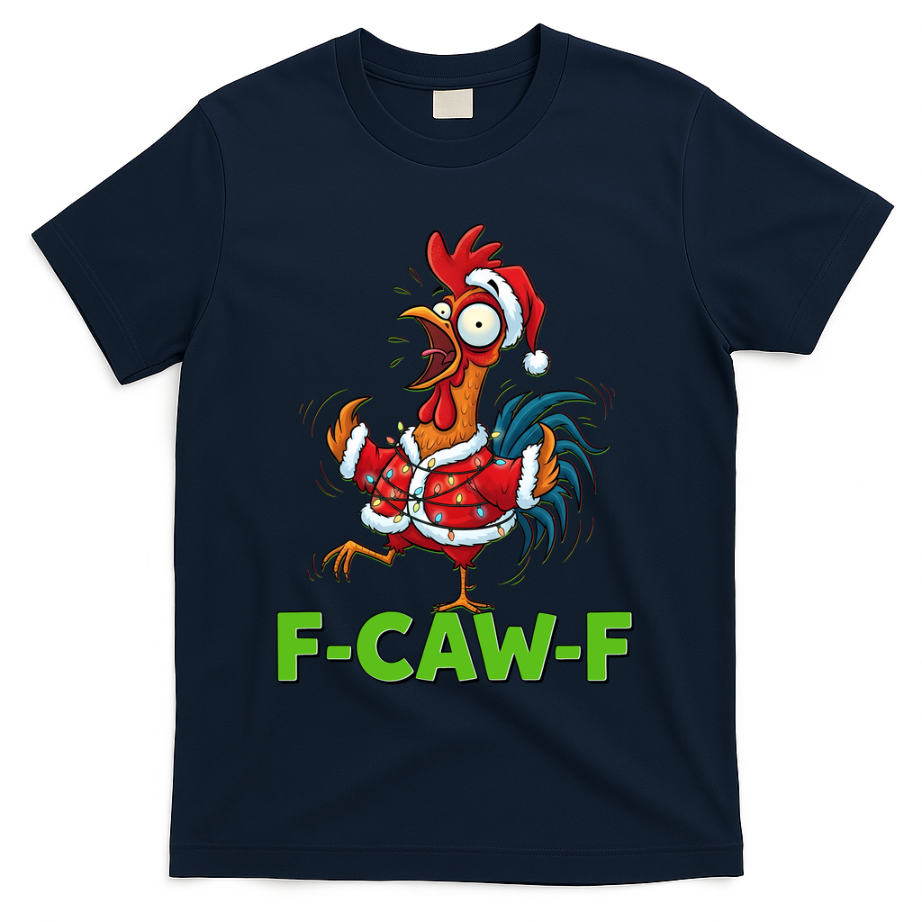 Funny Christmas  F CAW F Chicken Rooster T-Shirt