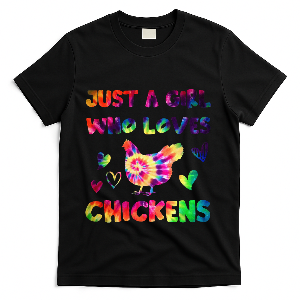 Just A Girl Who Loves Chickens Girl Farmer (3) T-Shirt
