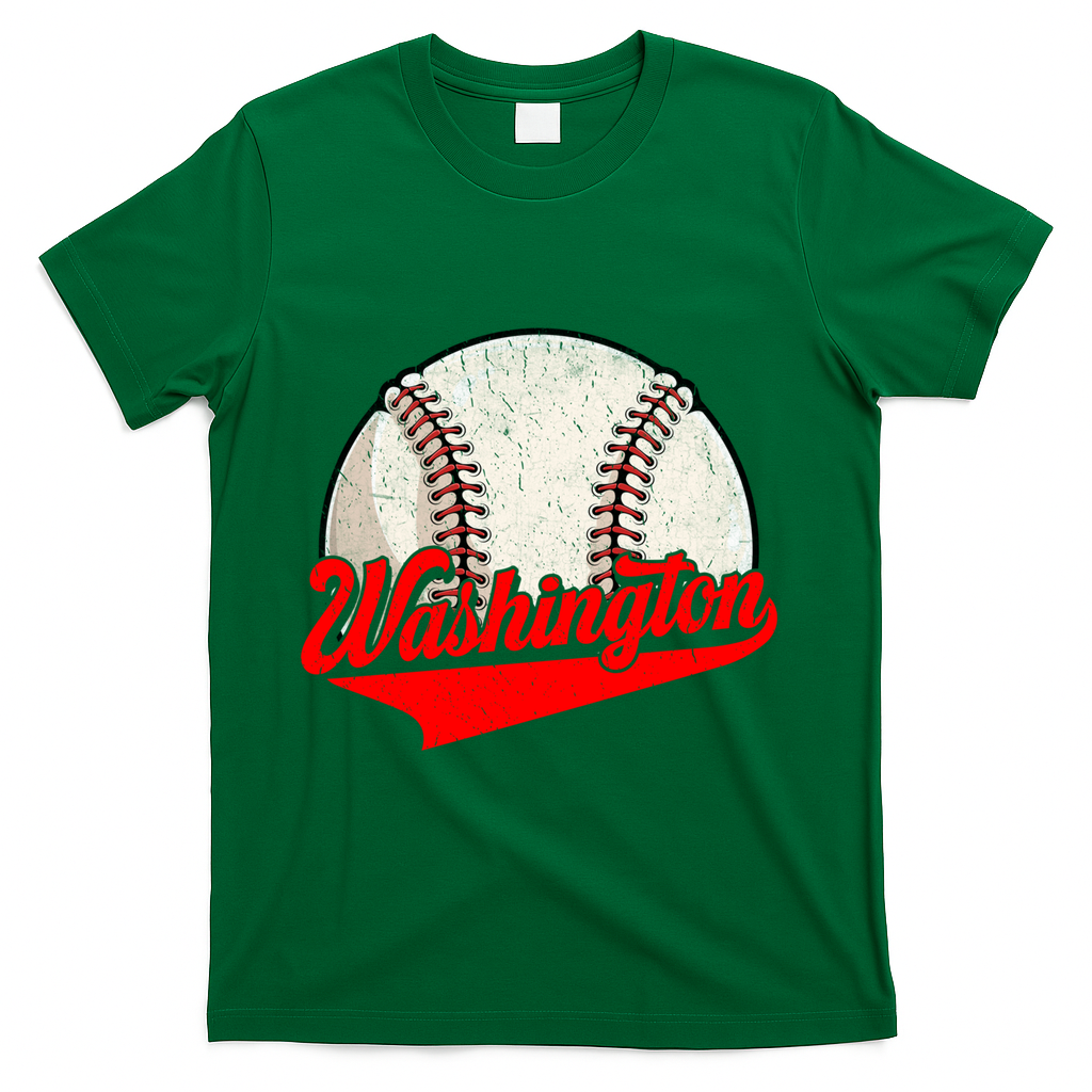 Washington Dc Vintage Baseball Lover Funny Dad Mom Cute Gift T-Shirt