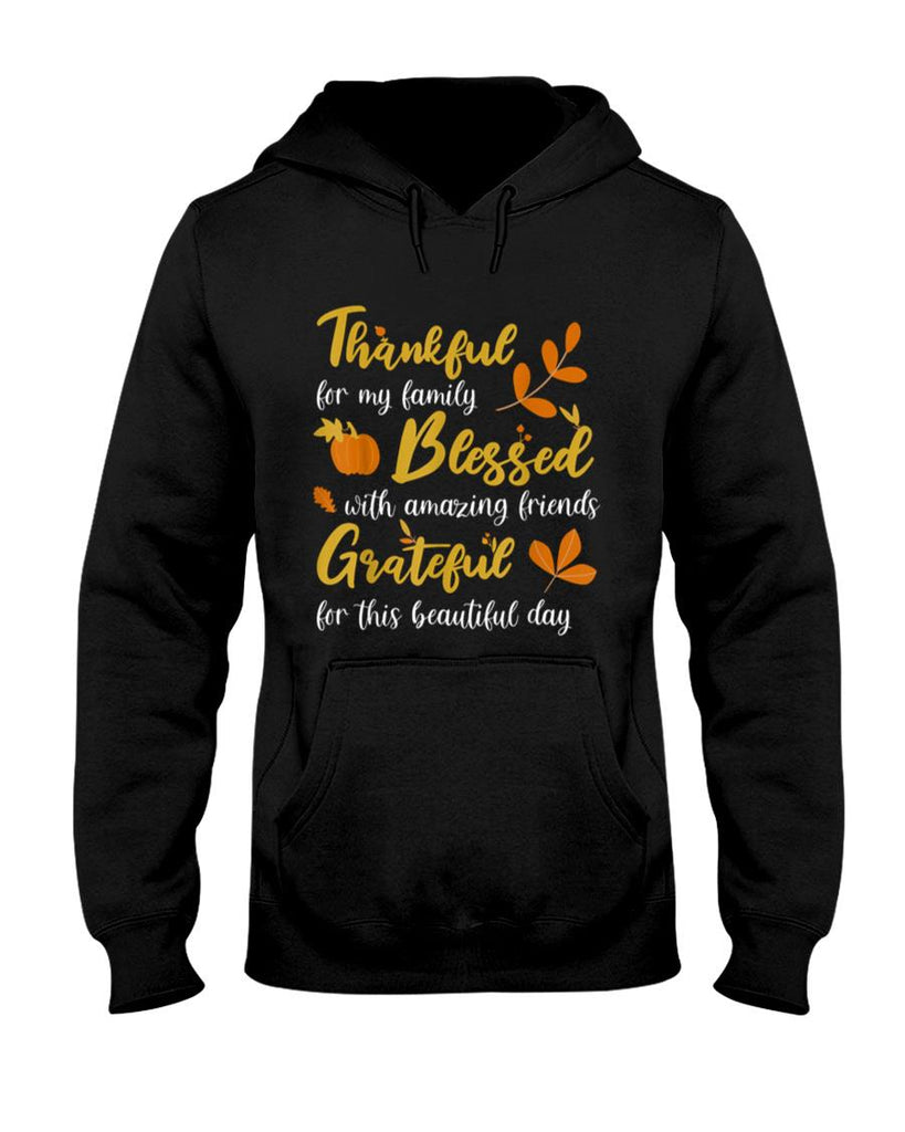 Thankful Blessed Grateful Thanksgiving Family T-Shirt