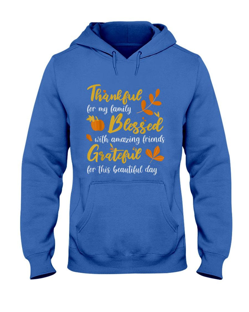Thankful Blessed Grateful Thanksgiving Family T-Shirt