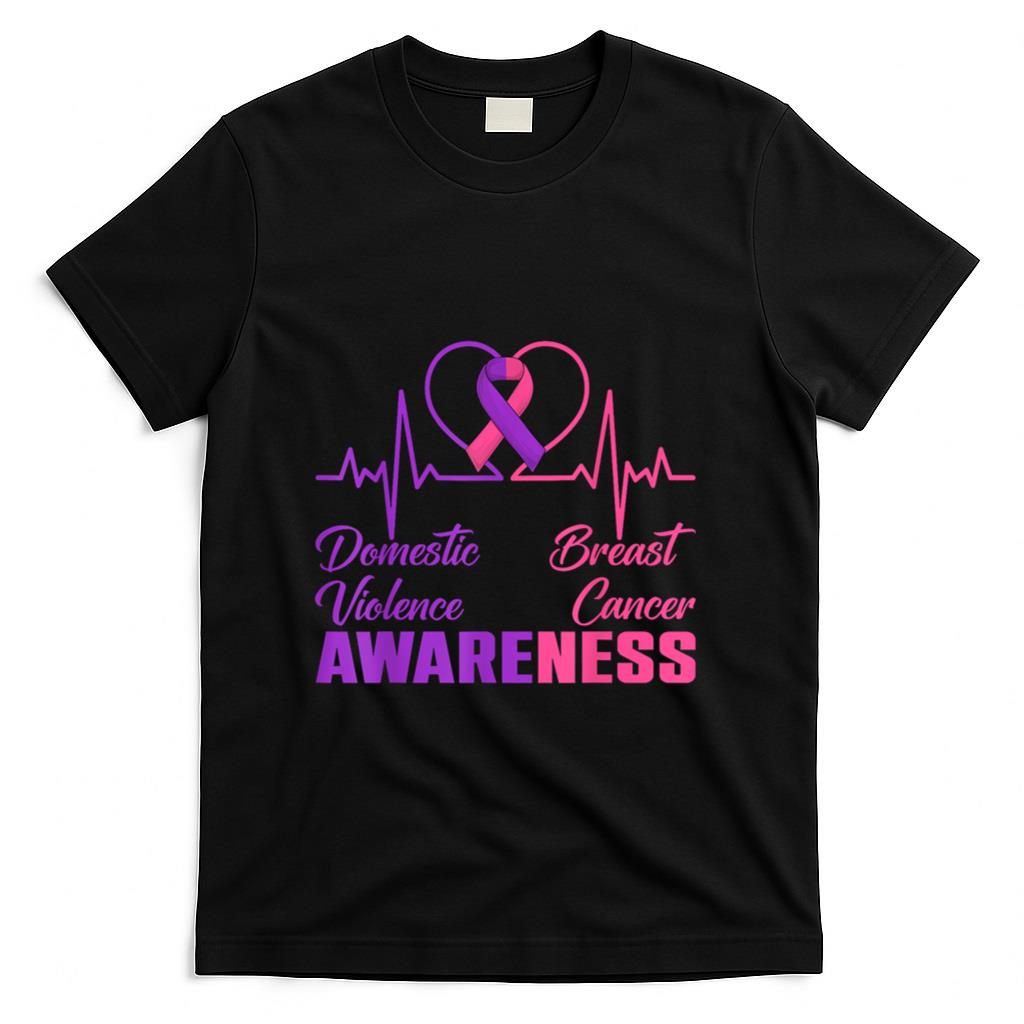 Domestic Violence Breast Cancer Awareness Month Warrior T-Shirt