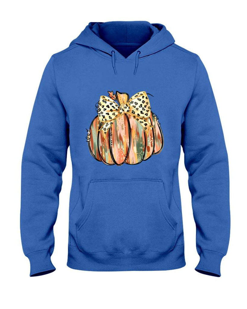 Coquette Bow Pumpkin Season Autumn Fall Leaves Thanksgiving T-Shirt